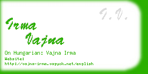 irma vajna business card